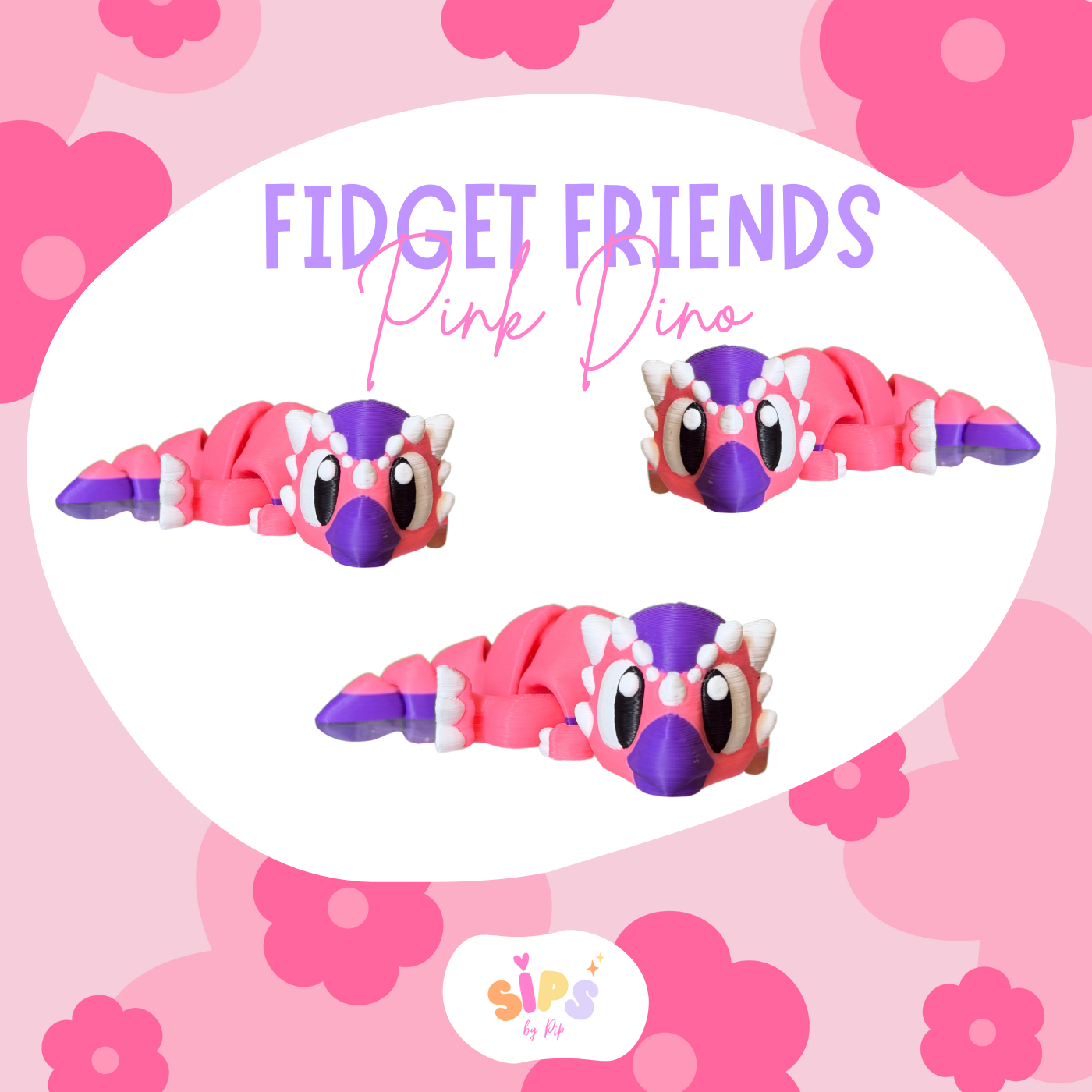 Small Fidget Friend - Pink Dino
