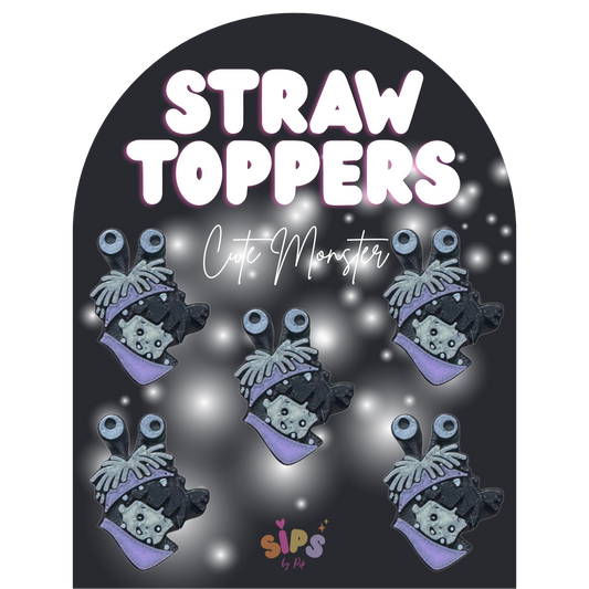 Cute Monster - 3D Straw Topper