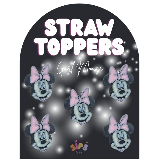 Girl Mouse - 3D Straw Topper