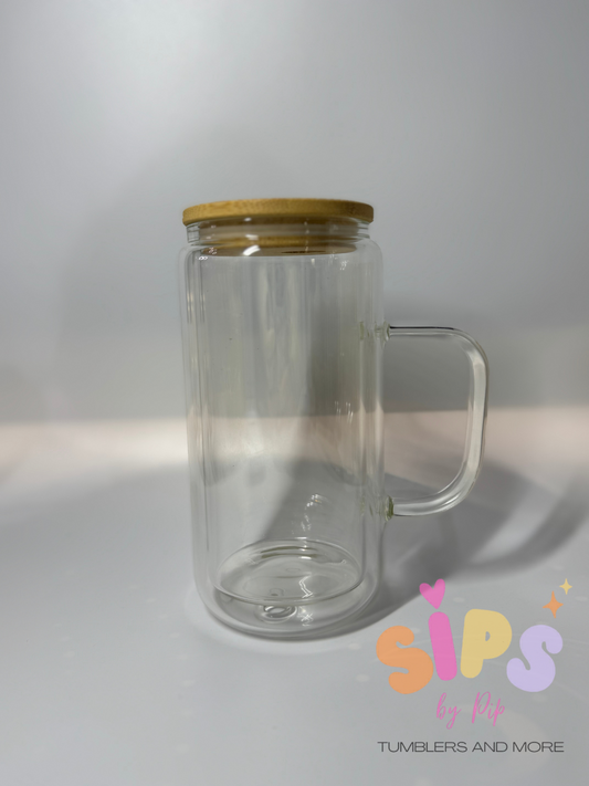 160z Glass with handle snow globe