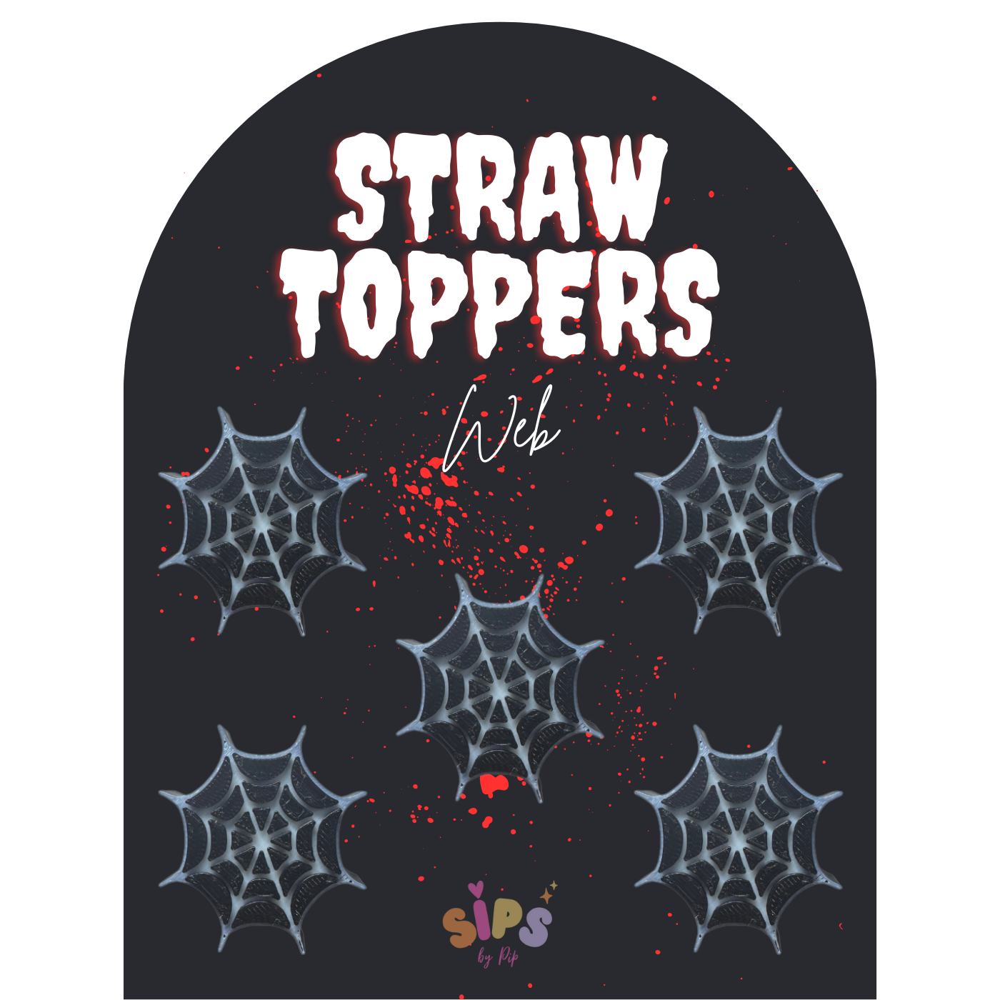 Web - 3D Straw Topper