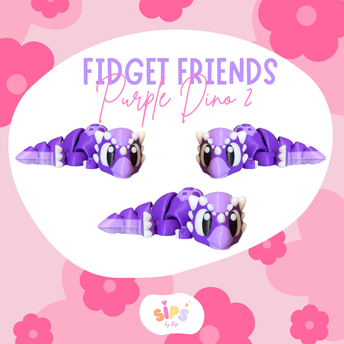 Small Fidget Friend - Purple Dino 2