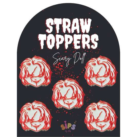 Scary Doll - 3D Straw Topper