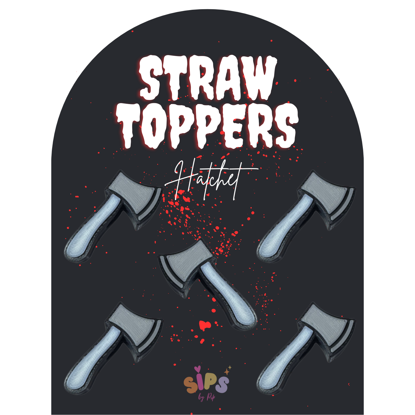 Hatchet - 3D Straw Topper