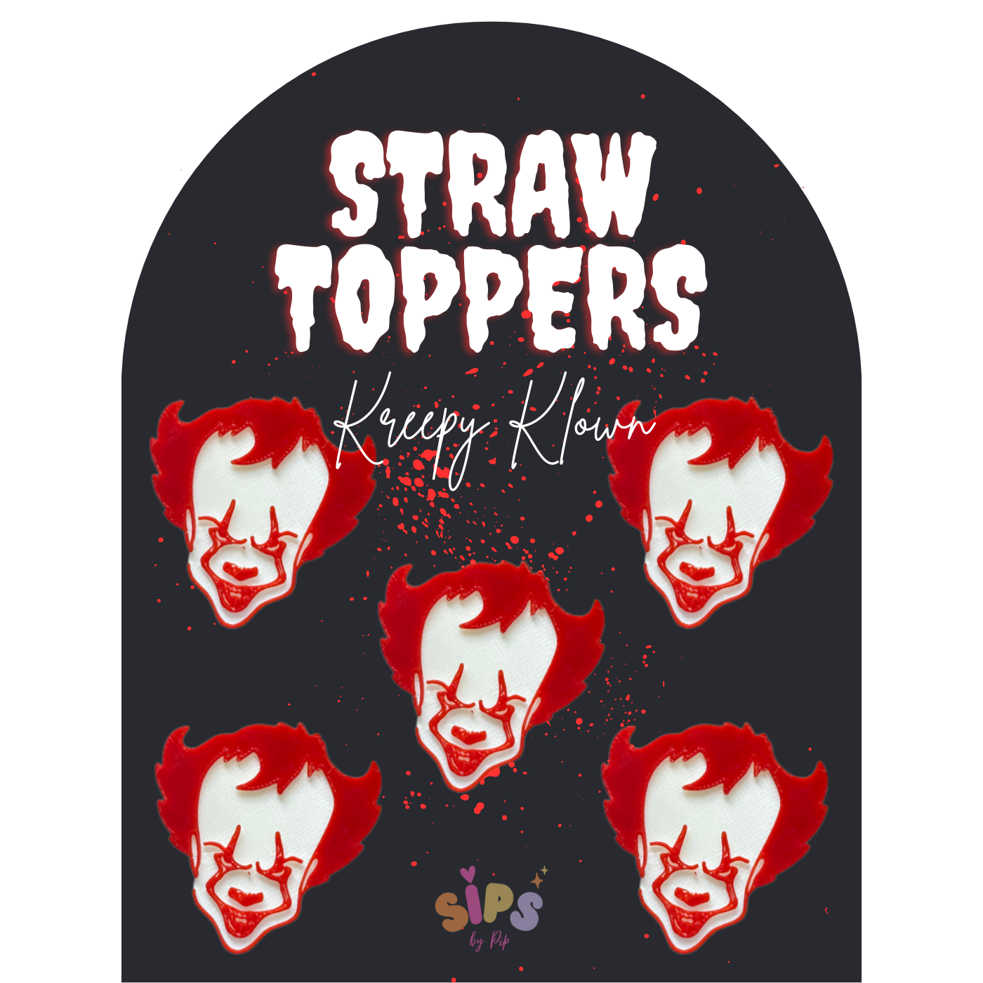 Kreepy Klown - 3D Straw Topper
